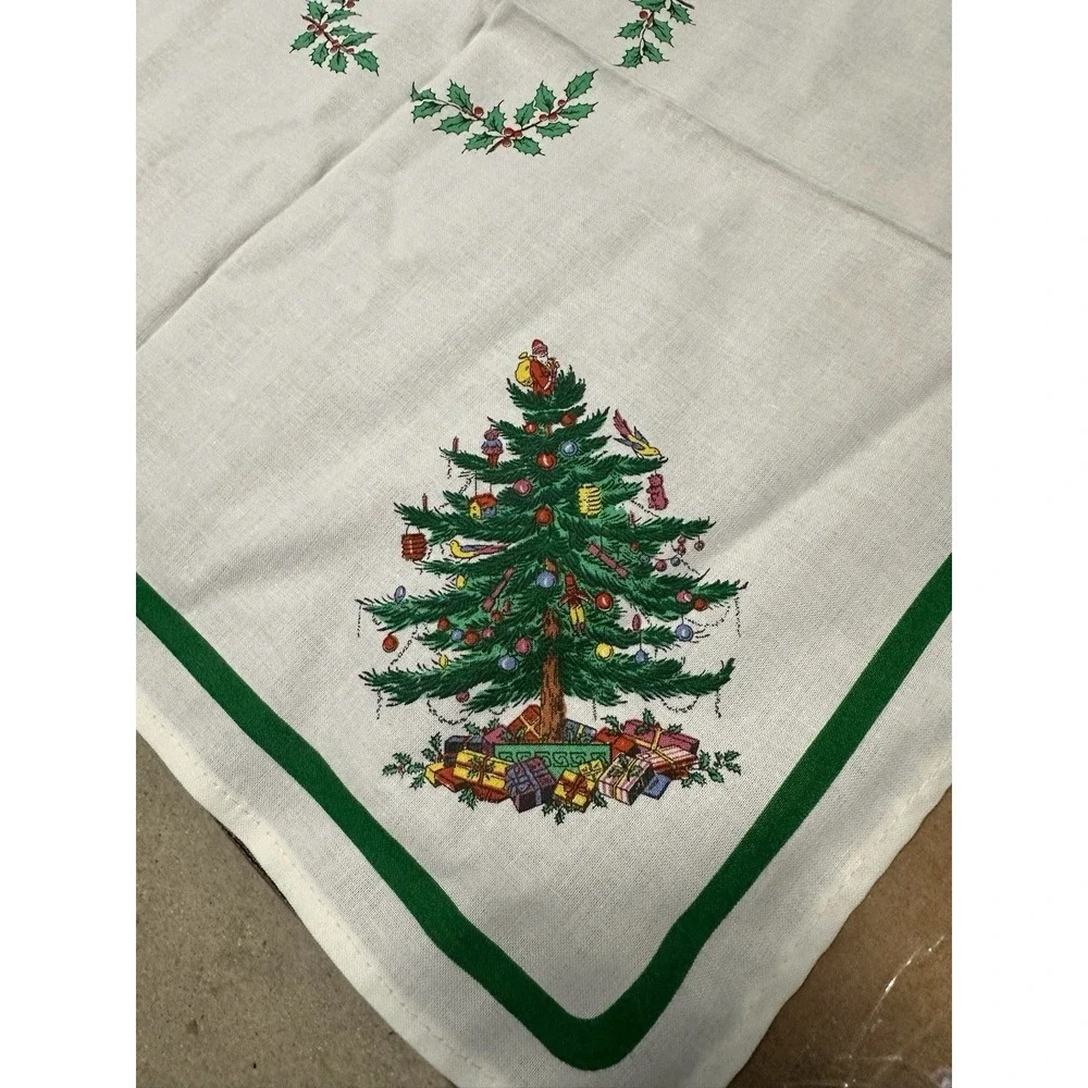 Spode Christmas‎ Tree Cotton Napkins Set of 4 Vintage Made England New